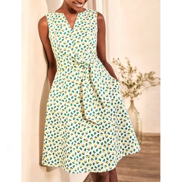 Boden Dresses & Skirts - BOGO! Boden Mischa Belted Dress Stretch Cotton Citrus Print 6